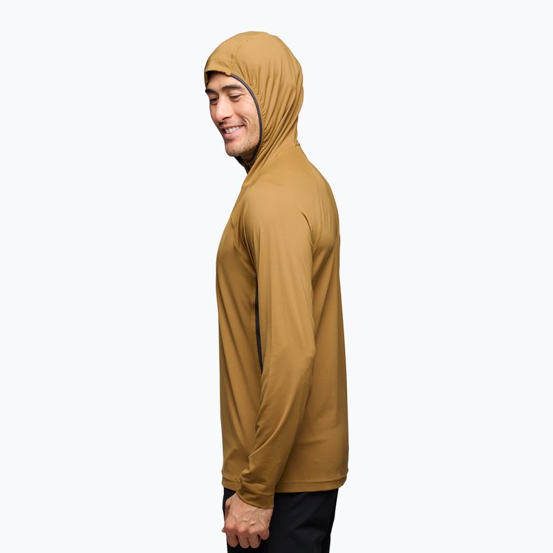 Férfi trekking pulóver Black Diamond Alpenglow Pro Hoody flax 3