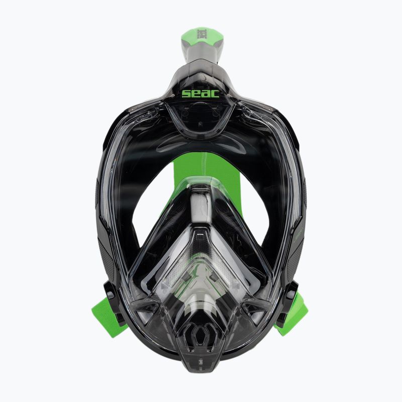 Egész arcos snorkeling maszk SEAC Libera black/green lime 2