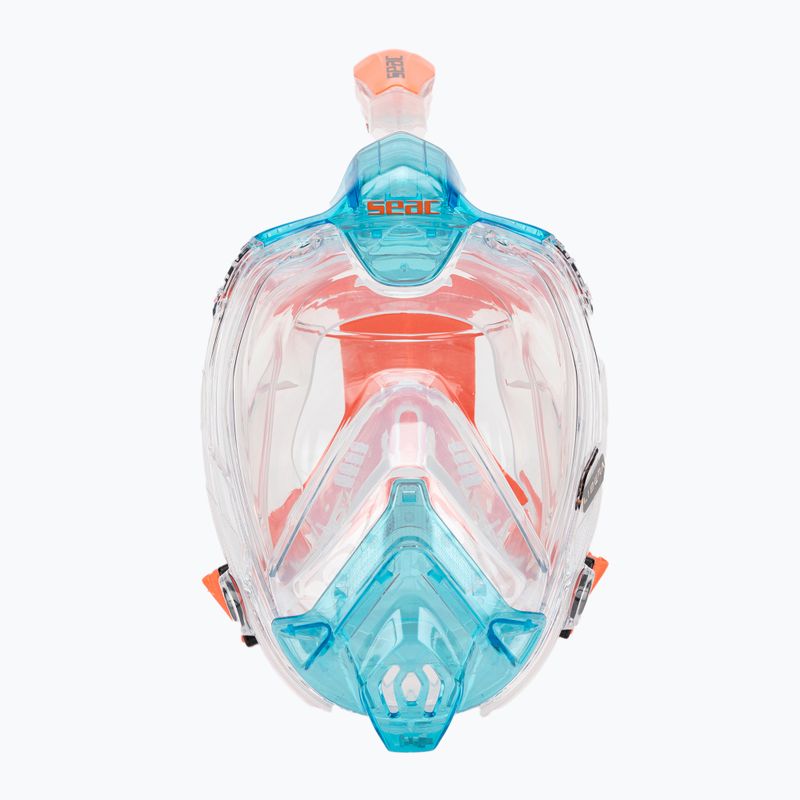 Egész arcos snorkeling maszk SEAC Libera blue clear/orange 2