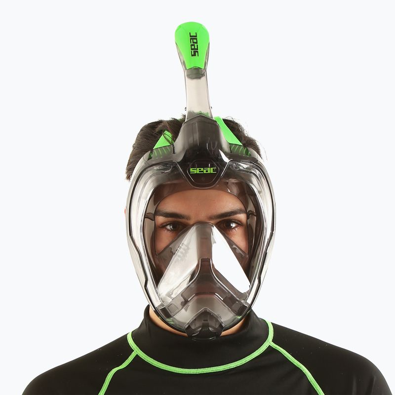 Egész arcos snorkeling maszk SEAC Magica grey clear/green lime 7