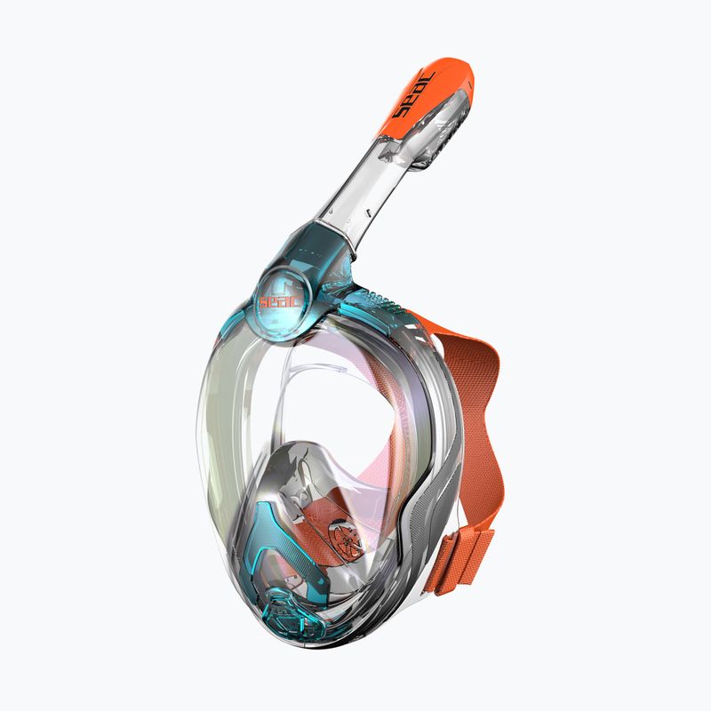 Gyerek egész arcos snorkeling maszk SEAC Magica black silicone/torqoise