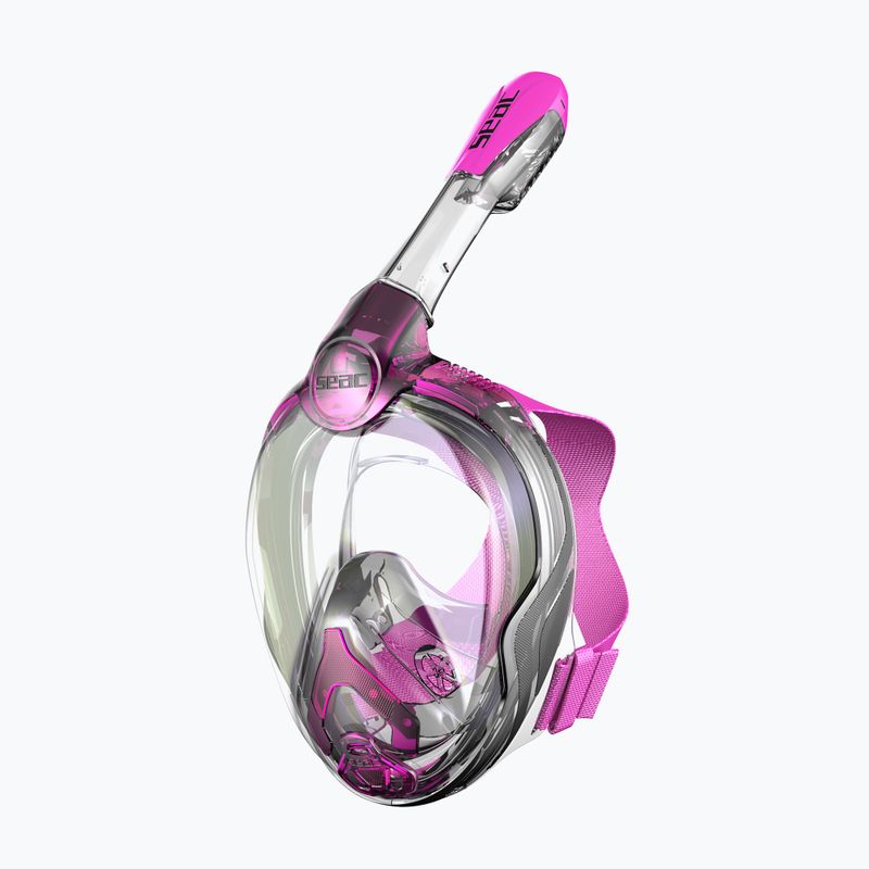 Gyerek egész arcos snorkeling maszk SEAC Magica black silicone/pink