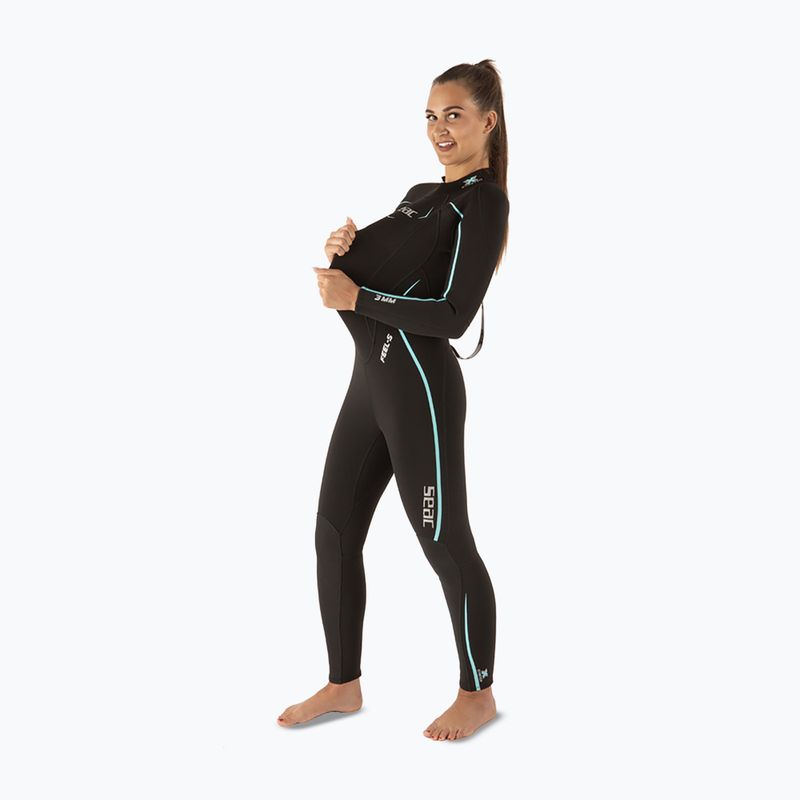Női búvárruha SEAC Feel-S 3 mm black/light blue 4