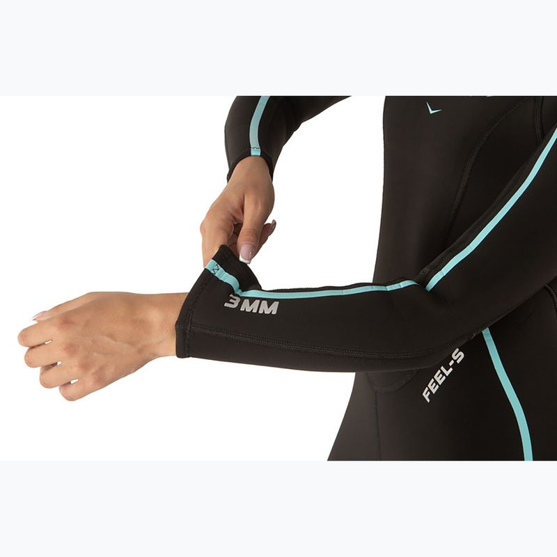 Női búvárruha SEAC Feel-S 3 mm black/light blue 8