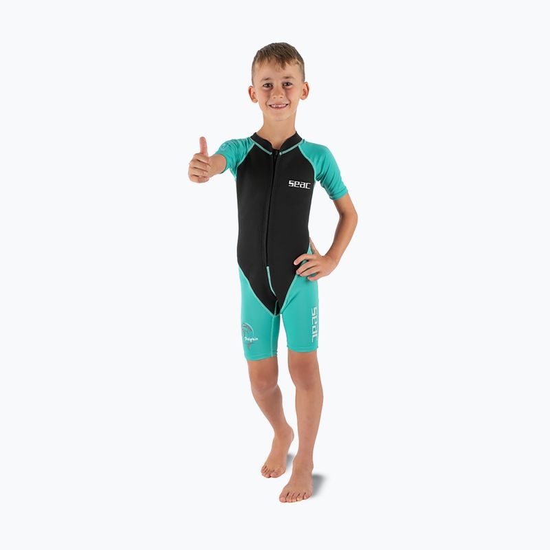 Gyerek úszóruha SEAC Dolphin Shorty 1,5 mm black/tiffany 3