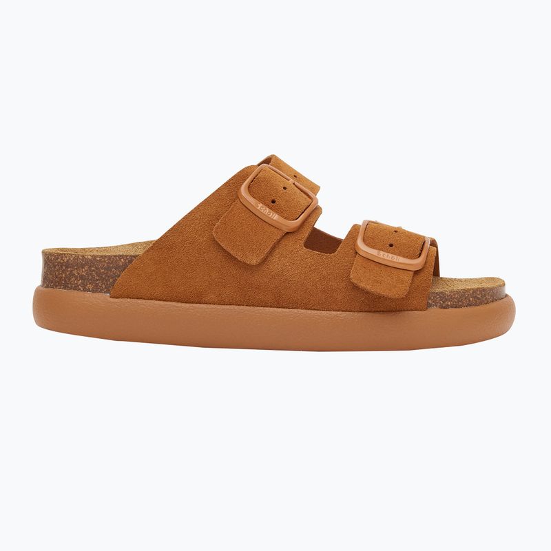 Női Scholl Noelle Chunky Chunky Suede flip-flopok konyak színben