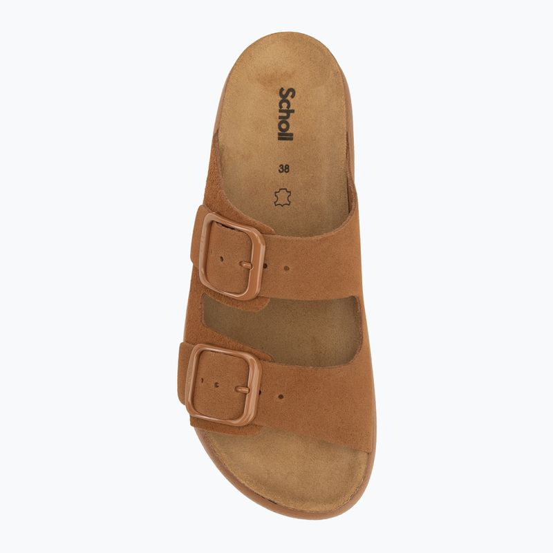 Női Scholl Noelle Chunky Chunky Suede flip-flopok konyak színben 5