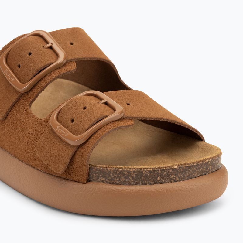 Női Scholl Noelle Chunky Chunky Suede flip-flopok konyak színben 7