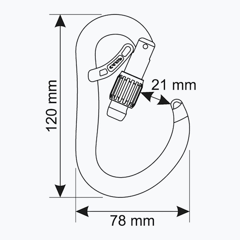 Karabiner CAMP Atom Belay Lock gun metal 5
