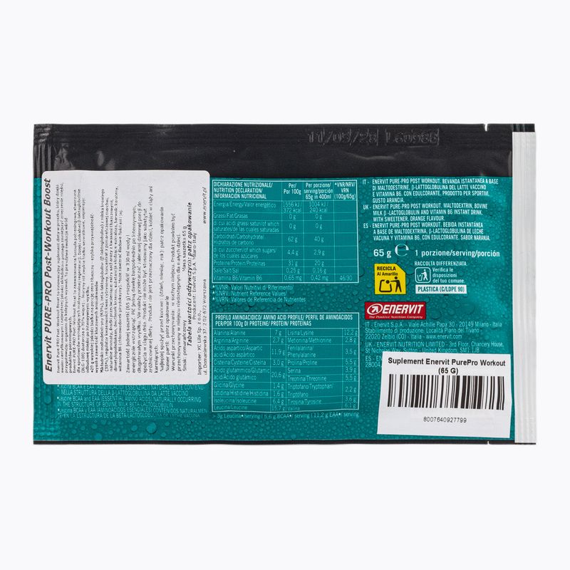 Kiegészítő Enervit Pure-PRO Post-Workout Boost 65 g 2