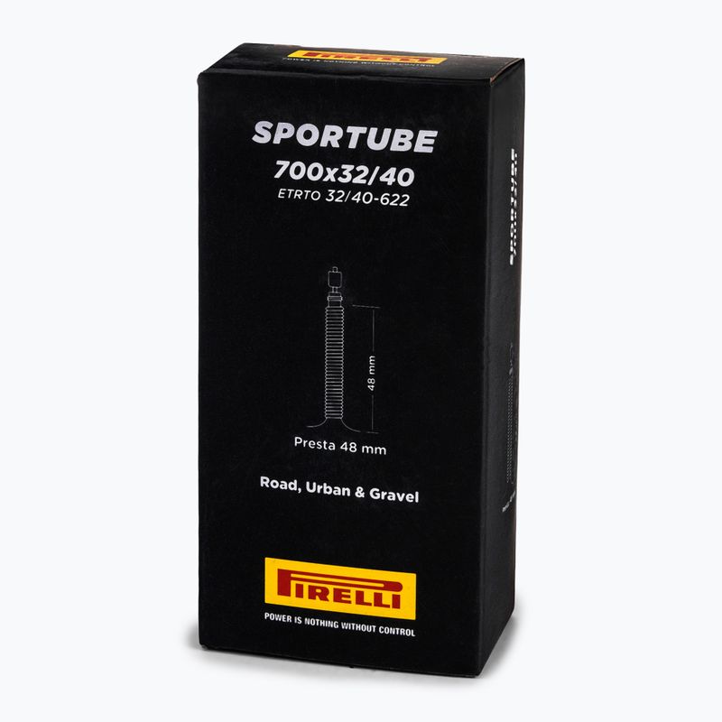 Pirelli Sportube Presta kerékpár belső cső 700 x 42-50 mm/48 mm fekete 2