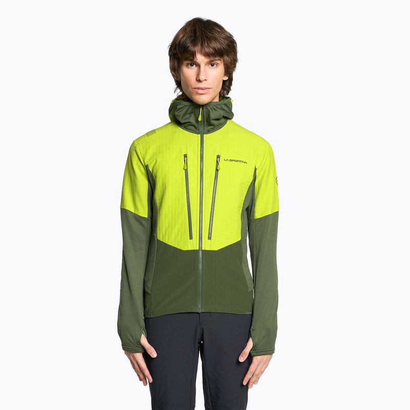 Férfi La Sportiva Session Tech Hoody erdei/lime punch trekking pulóver