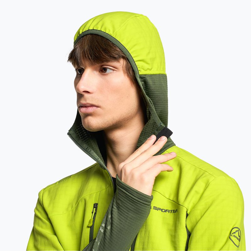 Férfi La Sportiva Session Tech Hoody erdei/lime punch trekking pulóver 4
