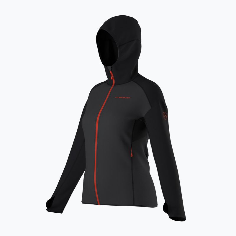 La Sportiva Upendo Hoody carbon/cseresznye paradicsom női trekking melegítő pulóver 5