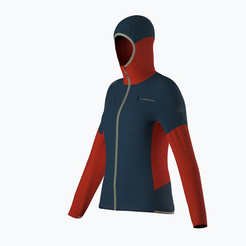 Női La Sportiva Session Tech Hoody viharkék/cseresznye paradicsom trekking melegítő pulóver 5