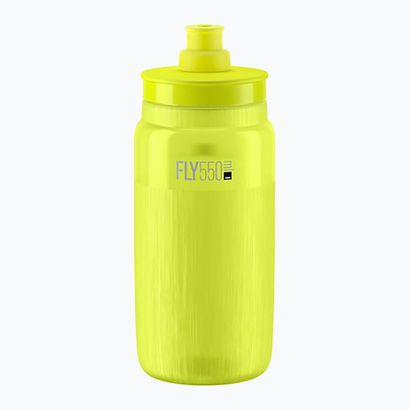 Kerékpáros kulacs Elite FLY Tex 550 ml yellow fluo/grey logo