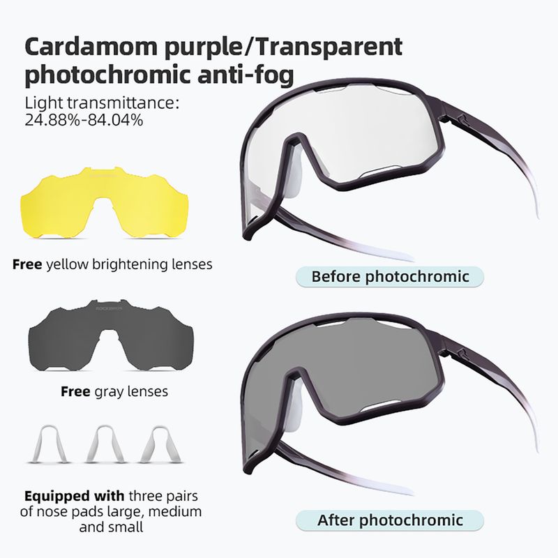 Napszemüveg Rockbros 14210010 Photochromic purple/transparent/yellow/clear 2