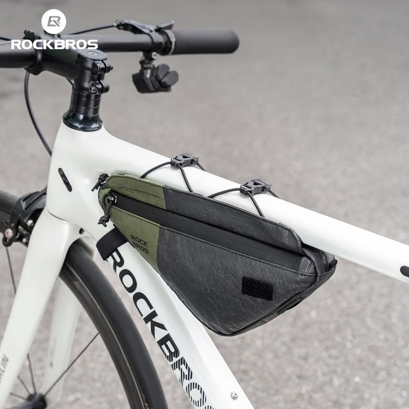 Váztáska Rockbros 30180033001 Eco-Friendly 2in1Bike Frame Bag with Shoulder Strap black/green 2