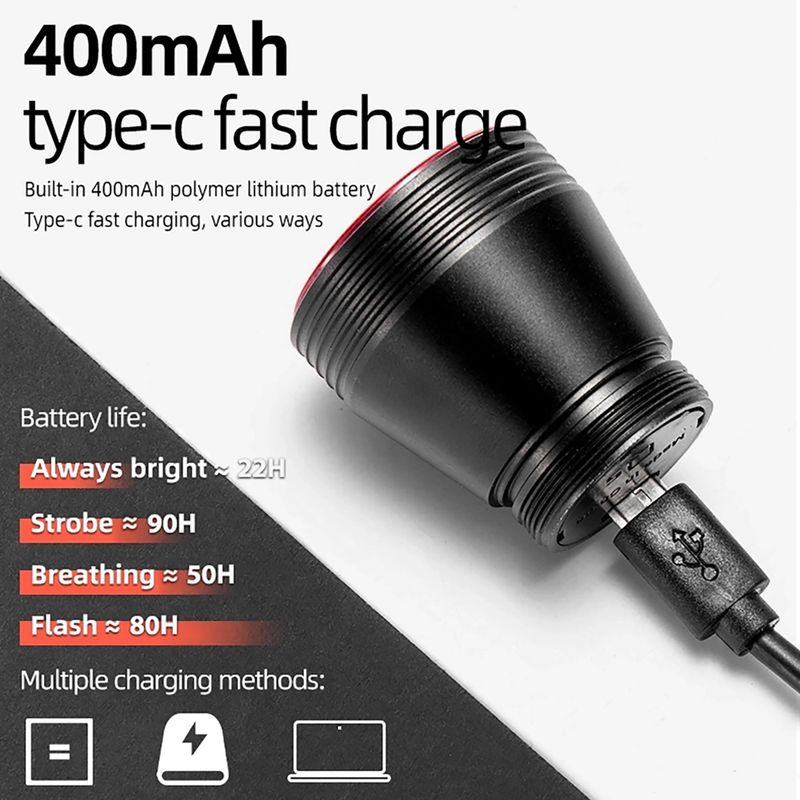 Hátsó kerékpárlámpa Rockbros TL907Q50 Taillight 60 Lumen black 8