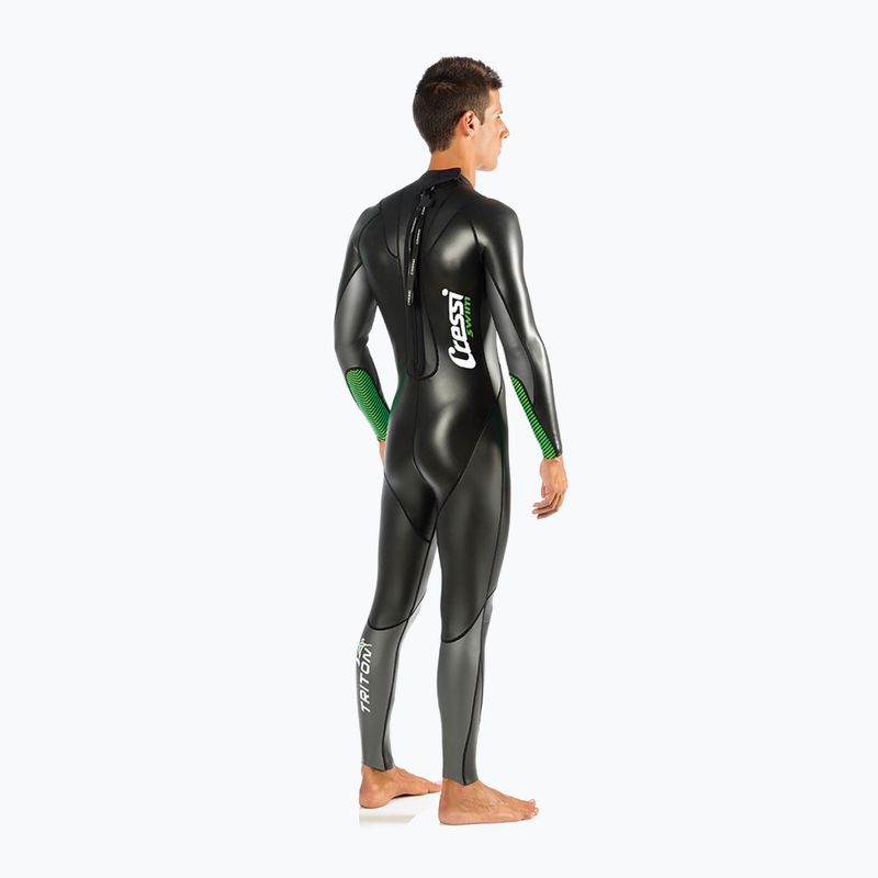 Férfi Cressi Triton 1.5 mm-es triatlon búvárruha fekete-zöld DG002202 2