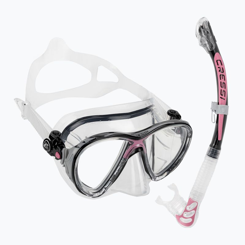 Cressi Big Eyes Evolution + Alpha Ultra Dry búvárszett fekete/rózsaszín