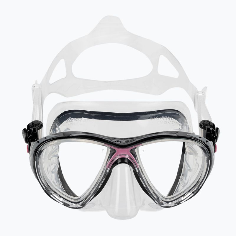 Cressi Big Eyes Evolution + Alpha Ultra Dry búvárszett fekete/rózsaszín 4