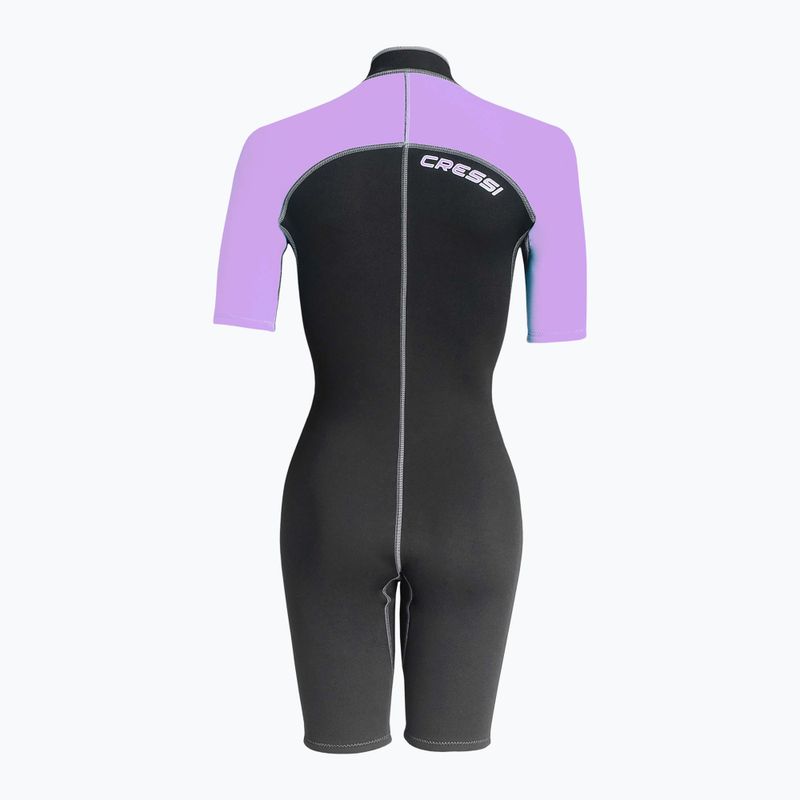 Női Cressi Lido Shorty 2 mm-es fekete/lila búvárruha 2