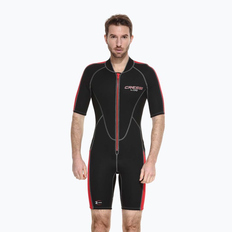 Férfi Cressi Lido Shorty 2 mm-es fekete/piros búvárruha