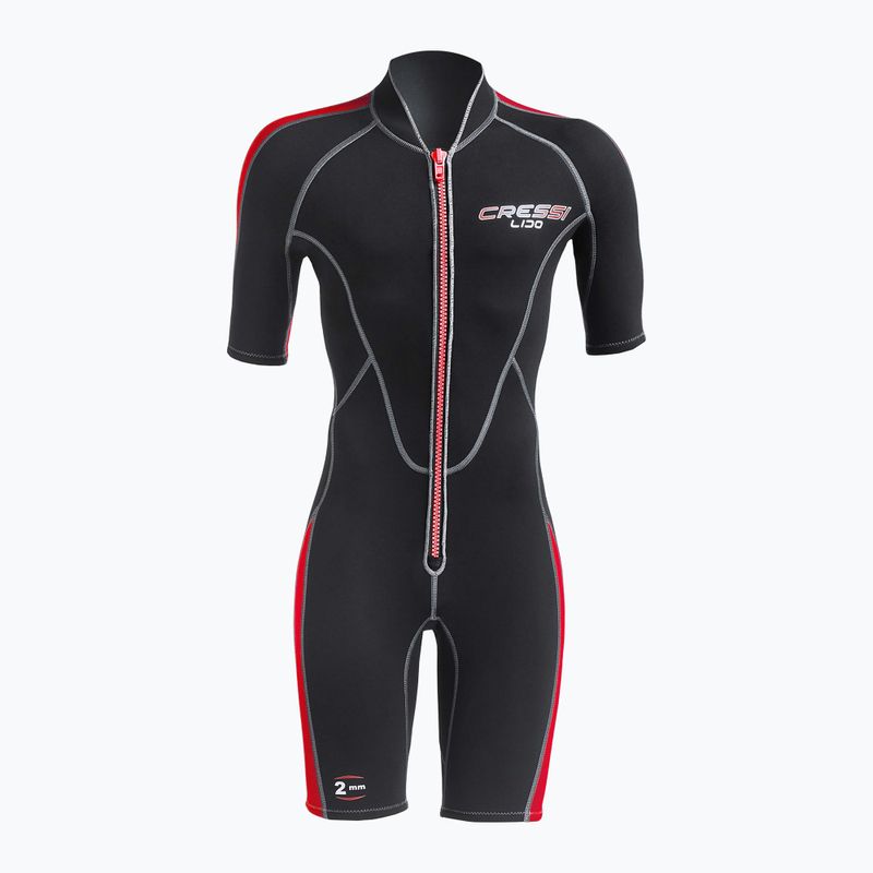 Férfi Cressi Lido Shorty 2 mm-es fekete/piros búvárruha 3