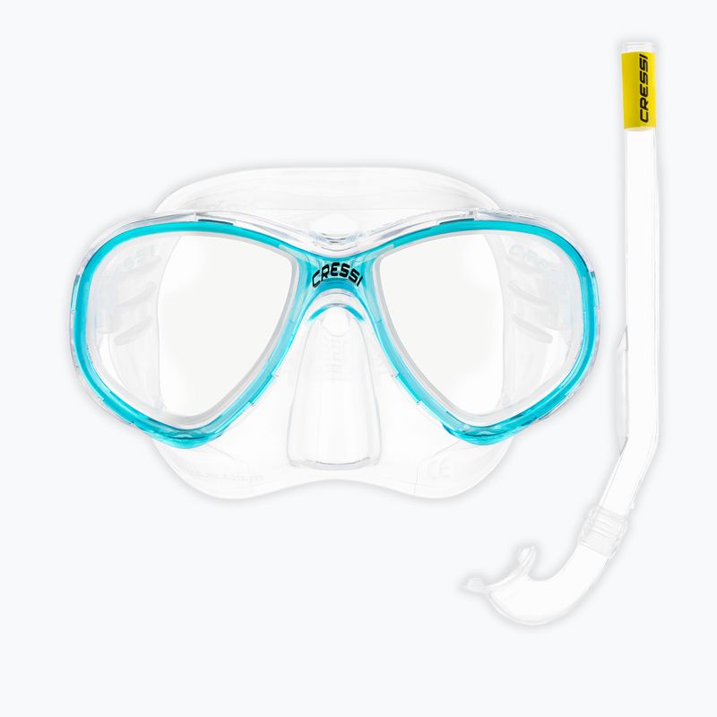 Gyermek snorkel szett Cressi Perla Jr + Minigringo clear/aquamarine 2