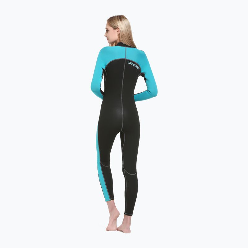 Cressi Lido Monopiece 2 mm-es fekete/akvamarin női búvárruha 2
