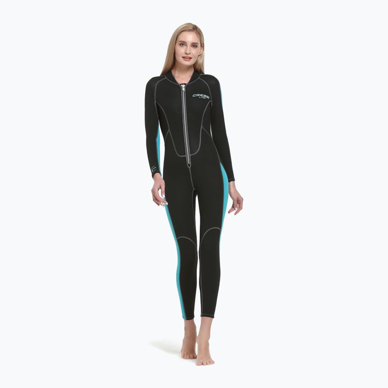 Cressi Lido Monopiece 2 mm-es fekete/akvamarin női búvárruha 5