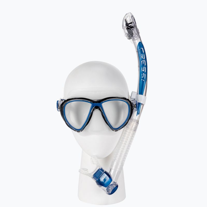 Cressi snorkel szett Quantum maszk + Itaca Ultra Dry snorkel átlátszó kék DM400020