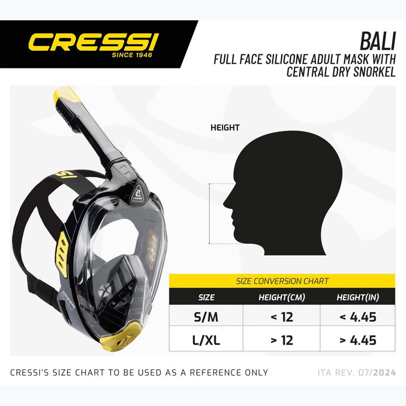 Cressi Bali Full Face búvármaszk fekete/szürke 6