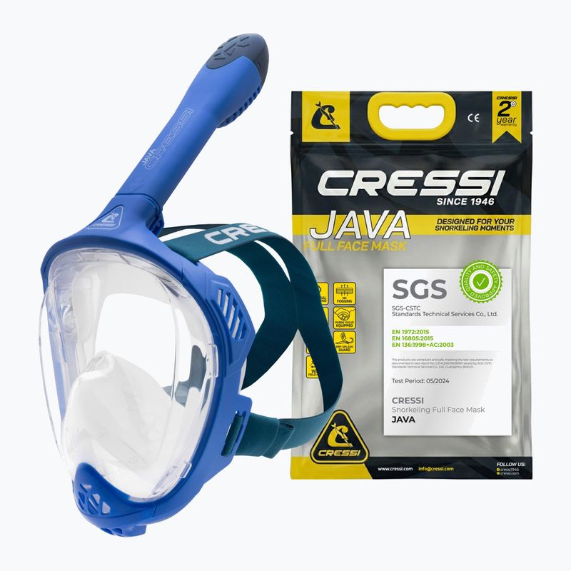 Teljes arcmaszk snorkelinghez Cressi Java Full Face blue/blue navy 8
