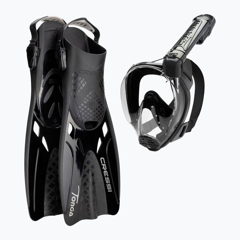 Cressi Baron + Tonga búvárszett fekete/fekete/fekete