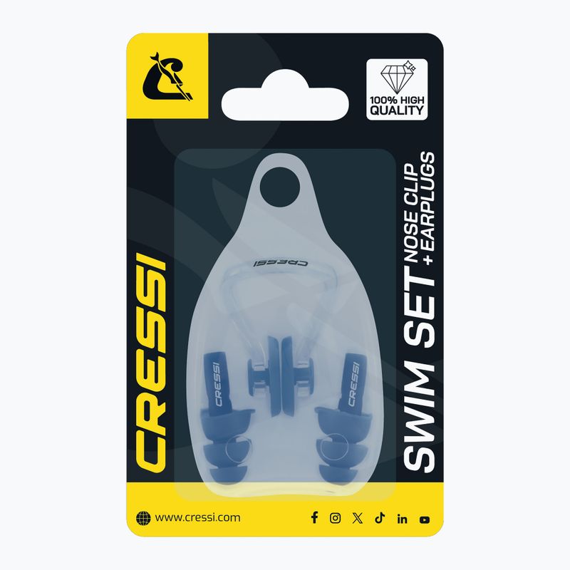 Cressi Aqua Kit füldugó + orrcsipesz kék 4