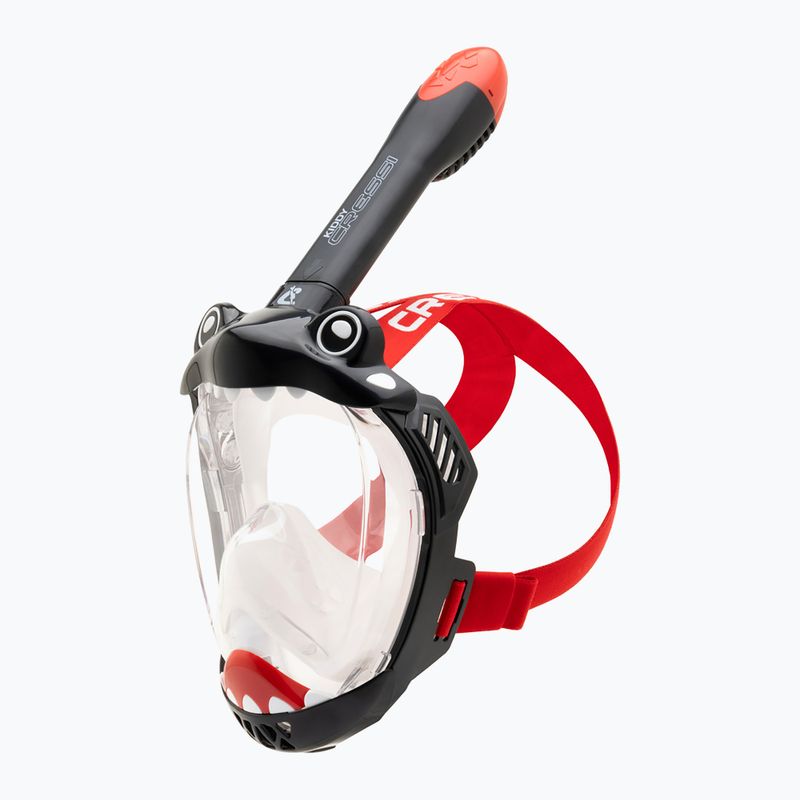 Gyermek teljes arcot fedő snorkelmaszk Cressi Kiddy Full Face Jr black/clear/red 2