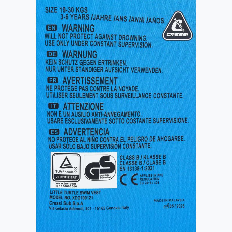 Gyerek úszómellény Cressi Little Turtle yellow/azure 4