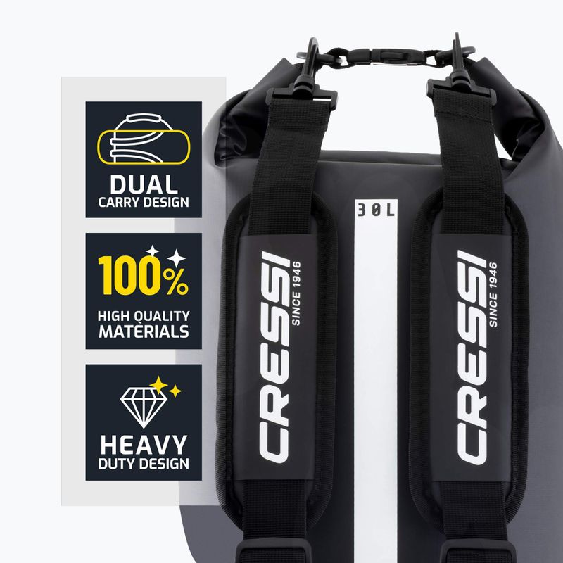 Vízálló zsák Cressi Ocelot Dry Bag 30 l black/yellow 5
