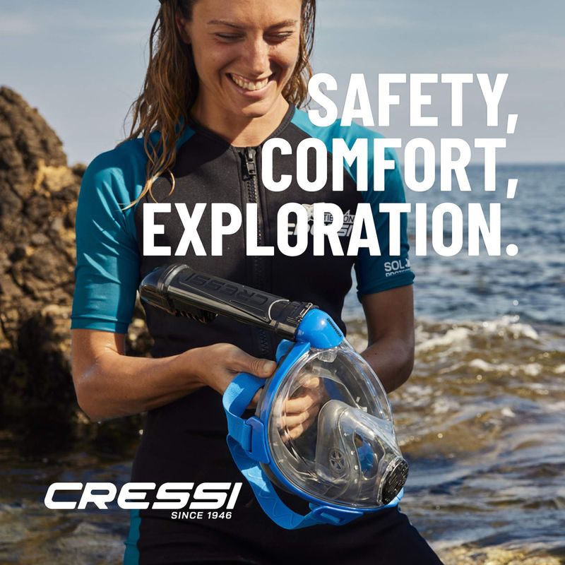 Teljes arcot fedő búvármaszk sznorkelezéshez Cressi Komodo Full Face blue/black 14