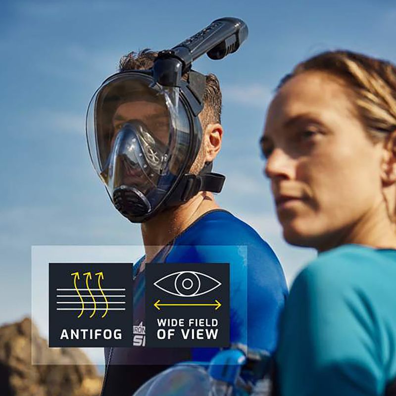 Teljes arcot fedő búvármaszk sznorkelezéshez Cressi Komodo Full Face black/black 12