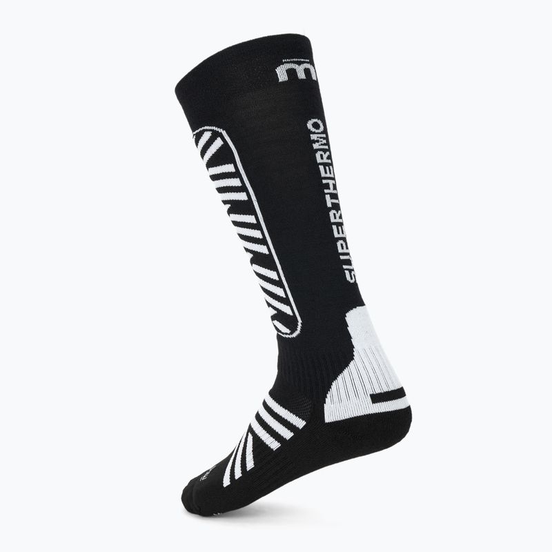 Sí zokni Mico Heavy Weight Superthermo Primaloft Merino Ski black white 2