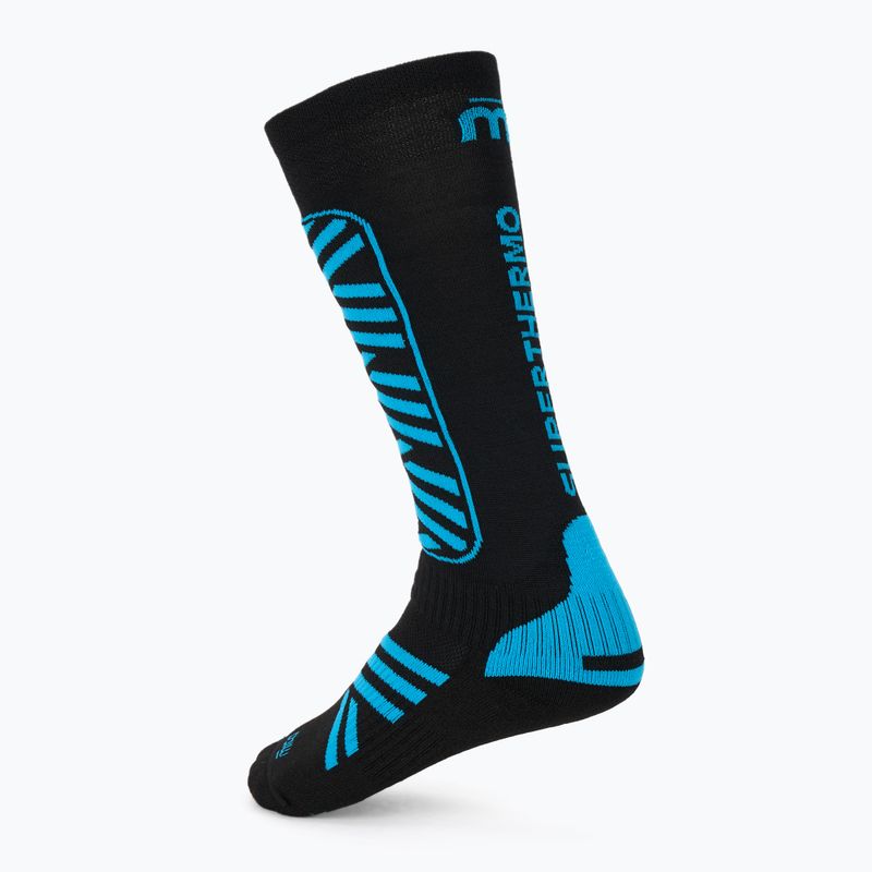 Sí zokni Mico Heavy Weight Superthermo Primaloft Merino Ski black turquoise 2