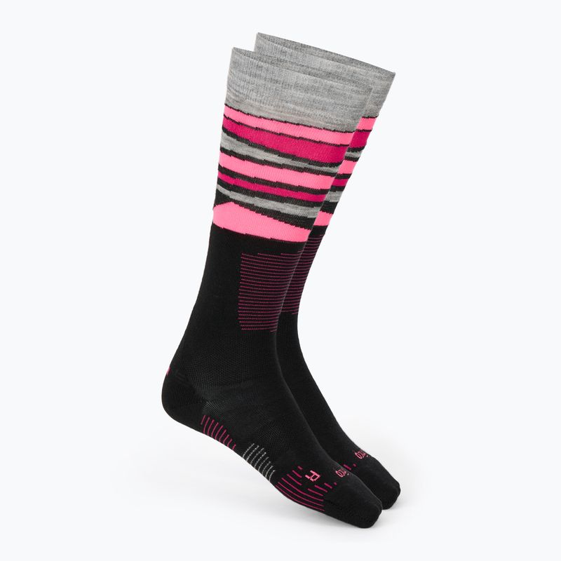 Női sízokni Mico Light Weight Superthermo Natural Merino Ski black/fluorescent fuchsia