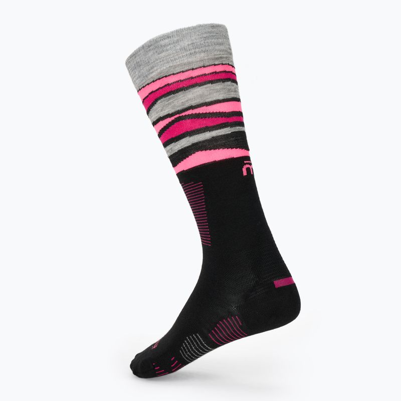 Női sízokni Mico Light Weight Superthermo Natural Merino Ski black/fluorescent fuchsia 2