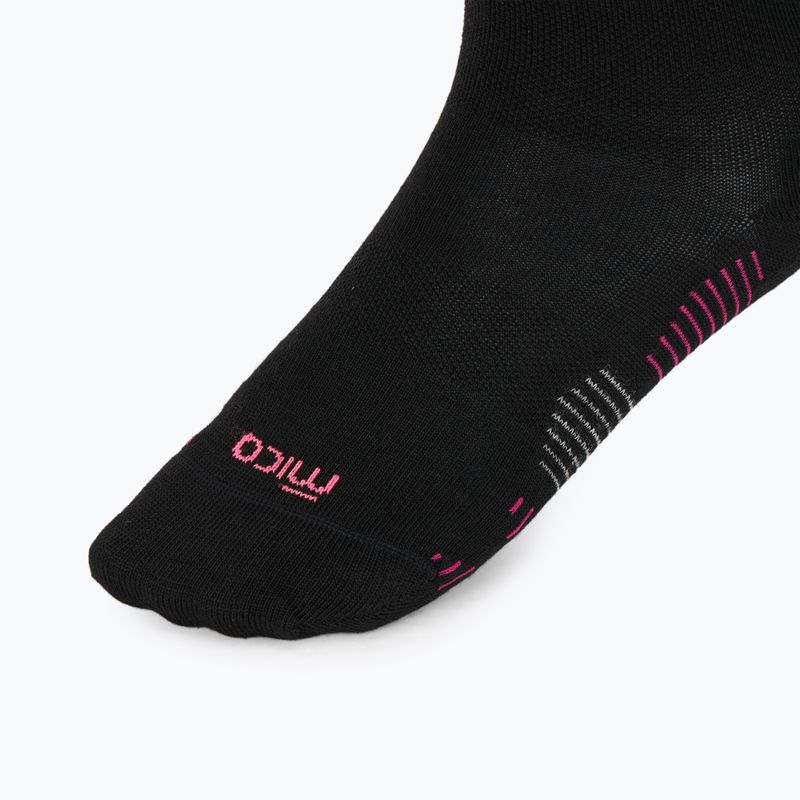 Női sízokni Mico Light Weight Superthermo Natural Merino Ski black/fluorescent fuchsia 3