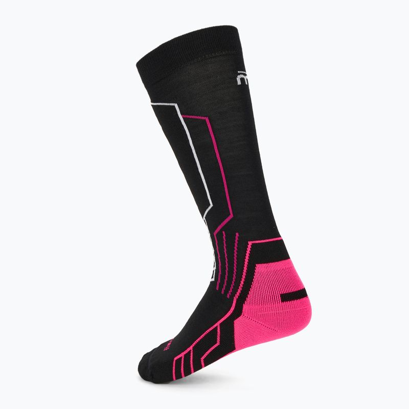 Női sí zokni Mico Medium Weight Warm Control Ski black/fluorescent fuchsia 2
