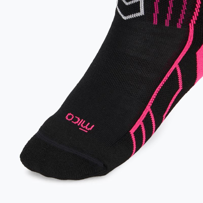 Női sí zokni Mico Medium Weight Warm Control Ski black/fluorescent fuchsia 3