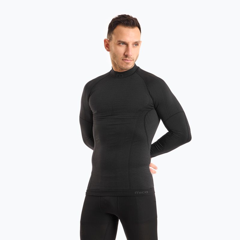 Férfi termoaktív felső Mico Odor Zero Mock Neck nero